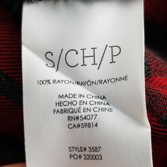 CAbi Cunningham red gray plaid shirt #3587 - Picture 7 of 8